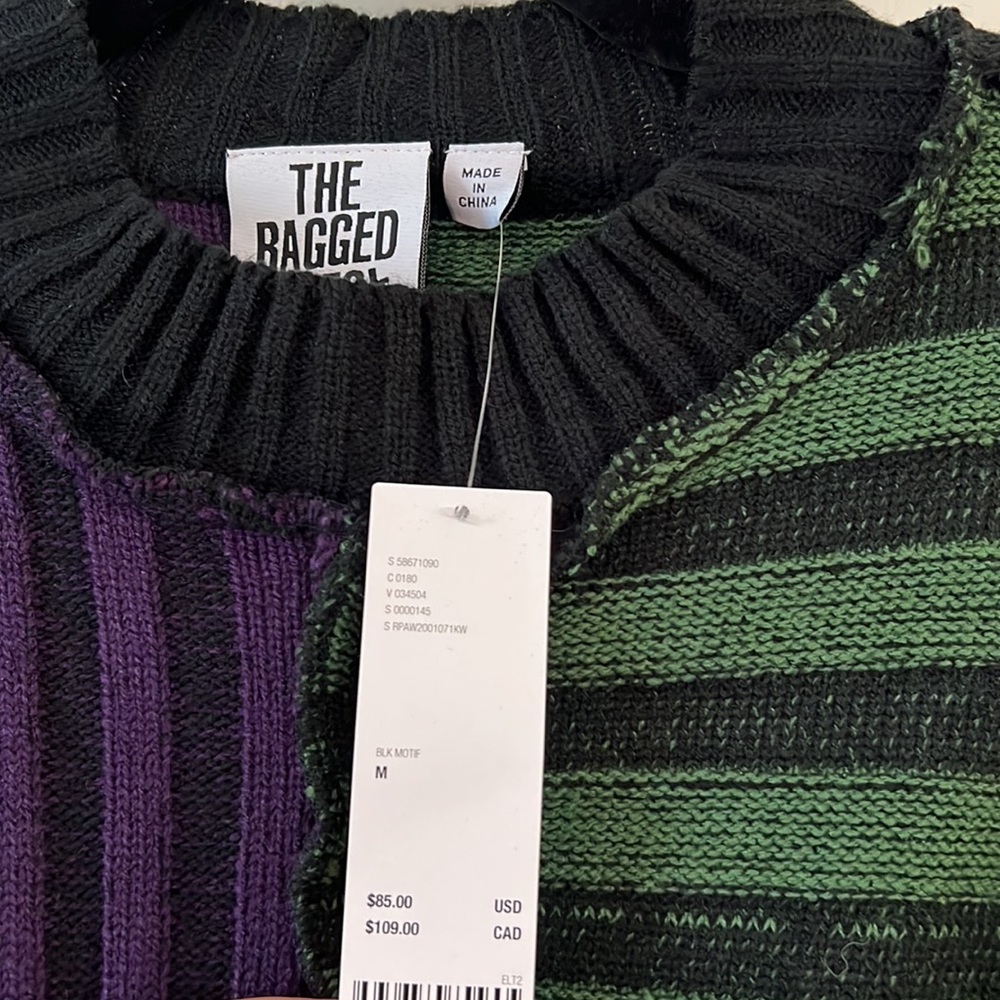 Patchwork Multi Stripe Oversized Pullover Sweater - M - The Ragged Priest - Picture 6 of 6